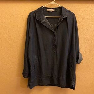 Dark denim lightweight tunic